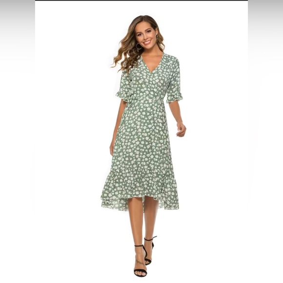 Floral split midi dress - Picture 2 of 5